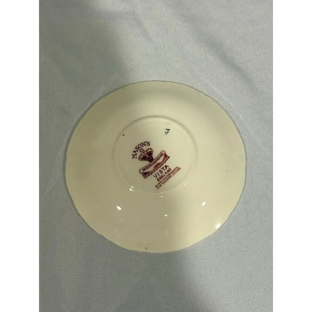 Mason’s Vista Red Transferware 4¾” Fruit Berry Sauce Bowl Made in England